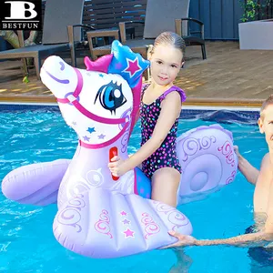 top quality vinyl inflatable princess seahorse rider durable plastic cute blow up princess seahorse ride-on pool float toys