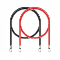 Câble d'interconnexion solaire 6 AWG OFC PVC avec bornes annulaires 3/8 po rouge et noir, personnalisable OEM, certifié CE pour batterie hors réseau