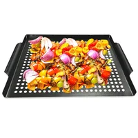 Plaques de cuisson pour Barbecue, en acier au carbone carré, revêtement antiadhésif, plaque de Grill pour légumes, Amazon 1 pièce