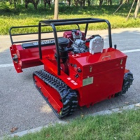 Tondeuse robot industrielle tout-terrain télécommandée à moteur diesel 4 temps, à couple élevé, avec bac de ramassage pour herbe et désherbage