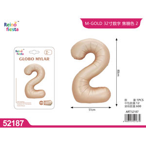 Palloncino di lamina 32 pollici caramello numero 2 per festa della mamma addio al nubilato festa di laurea capodanno cinese - Product Image 1