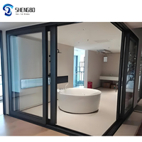 Shengbo Portes coulissantes modernes à double rail en aluminium Verre résistant aux chocs pour balcons extérieurs, garages et intérieurs