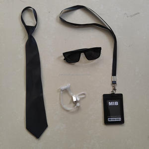 Accesorios de Fiesta HLC Personalizados para Cosplay de Hombres en Negro <span class=keywords><strong>MIB</strong></span>, Incluyen Insignias, Collar, Auriculares, Corbata, Gafas de Sol para Decoración de Fiesta de Halloween - Product Image 3