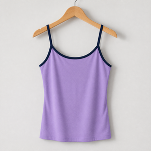 Custom Logo Women Knitted Short <strong>Cami</strong> Top OEM ODM Thick Summer Soft Cotton Spaghetti Strap Undergarment Sports Casual <strong>Apparel</strong> - Product Image 2