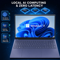 Ordinateur portable professionnel AI en métal, tout neuf, 15,6 pouces, Intel Ultra 5 7 9 225H 255H 285H, RAM DDR5, WIFI 6, 5500 mAh, Thunderbolt