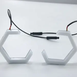 Anillos LED Hexagonales <span class=keywords><strong>Halo</strong></span> Angel Eyes Switchback para Faros Delanteros DRL Retrofit 70 80 86 90mm - Product Image 1