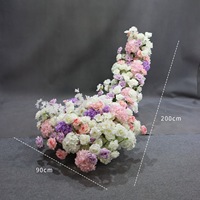 Décoration de mariage : Guirlandes suspendues en cascade de fleurs artificielles (roses et pivoines) pour centre de table de banquet d'anniversaire