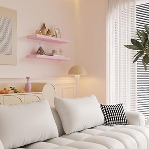 Ensemble de 3 étagères murales en bois naturel <span class=keywords><strong>rose</strong></span> en forme de U peint pour salle de bain et salon - Product Image 4