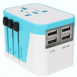 Enchufe multifunción para enchufe de viaje, adaptador de corriente multiusos con 4 puertos USB, regalo de negocios