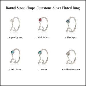 แหวนอัญมณีสีชมพูบานเย็นแสนสวยงามเครื่องประดับทำด้วยมือชุบเงินแหวนอัญมณีสีชมพูแบบซ้อนได้เครื่องประดับแฟชั่นใหม่ - Product Image 2