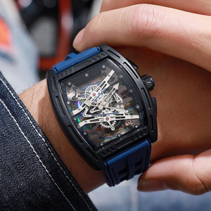 <b>Chronograph</b> <b>Automatic</b> Skeleton Mechanical Men Wrist Watch - Product Image 3