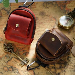 Genuine Leather Promotional Coin Purse & <b>Small</b> Hanging Storage Bag with Zipper Embossed Design-Welcome Gifts Key Pouch - Product Image 2