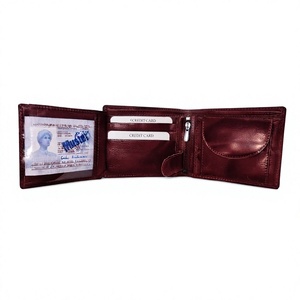 Portefeuille court en cuir véritable imperméable pour homme, personnalisé avec broderie de lettres, par BS International – Idéal comme cadeau - Product Image 1