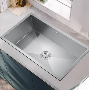 อ่างล้างหน้าบนเคาน์เตอร์อ่างล้างจานเดี่ยว SUS304สแตนเลสสตีลสีทองสุดหรูทำด้วยมืออ่างล้างหน้าในห้องน้ำสำหรับบ้านและโรงแรม - Product Image 4