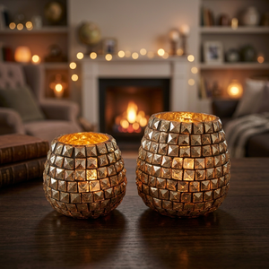 Porte-bougie et support en verre artisanal Sonnet Decor pour la décoration de Noël à la maison - Product Image 4