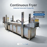 Friteuse industrielle automatique à bande continue pour frites, chips et snacks