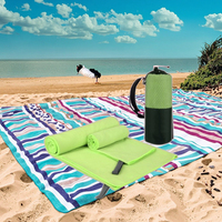 Sac de toilette pliable en polyester avec filet, sac de plage