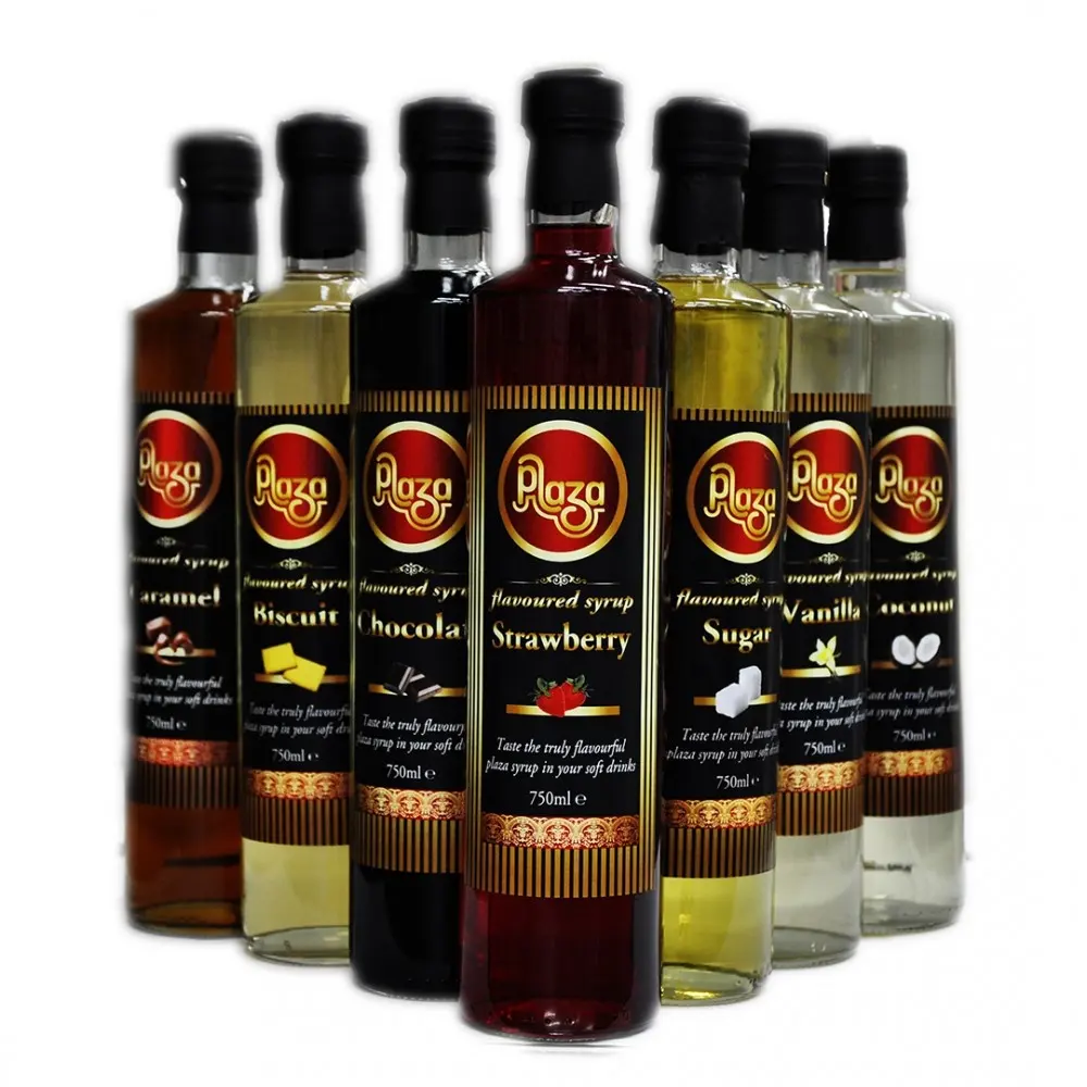 FLAVOURS Coffee Beverages bar coctails flavoured syrups made by high quality glucose made in Europe by Plaza ISO HACCP HALAL