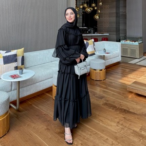 Loriya 2026 Nouvelle <span class=keywords><strong>Robe</strong></span> Islamique Abaya Fermée pour <span class=keywords><strong>Femme</strong></span>, <span class=keywords><strong>Robe</strong></span> Musulmane en Chiffon Double Couche, <span class=keywords><strong>Robe</strong></span> Longue à Volants Superposés pour <span class=keywords><strong>Femme</strong></span> - Product Image 2