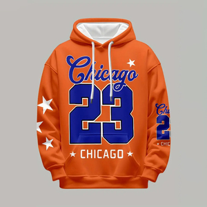 Chicago n° <span class=keywords><strong>Sweat</strong></span> à capuche pour homme et garçon, hiver 23, numéro personnalisé, sublimation, 100% polyester, séchage rapide, respirant, écologique - Product Image 2