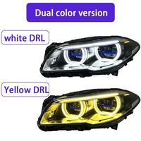 Pour BMW Série 5 F10 2010-2017, ensemble de phares à LED bicolores avec projecteur laser Angel-Eye 12V et clignotants