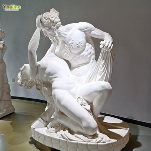 Estatua de Satiro y Bacchantes de Mármol Natural Tallada a Mano, Tamaño Real, Decoración de Jardín para Exteriores - Product Image 2