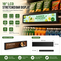Pantalla LCD de Perfil Delgado con Barra Extensible, Pantalla Digital para Señalización con Amplio Ángulo de Visión para Supermercados, Restaurantes y Transporte