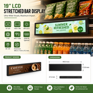 Écran d'affichage numérique LCD à profil mince et extensible avec un large angle de vision pour supermarchés, restaurants, transport - Product Image 4