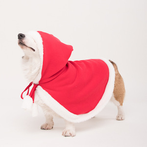 Christmas <b>Cape</b> For Cats Red Faux <b>Fur</b> Trim Decorative Pet Coat Cute Holiday Outfit - Product Image 2