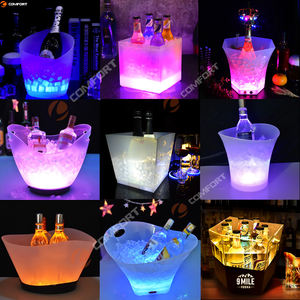 Cubo <span class=keywords><strong>Belvedere</strong></span> de refrigeración de plástico acrílico multicolor de nuevo diseño, cubo de hielo ligero impermeable de 5L - Product Image 5