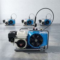 Compresseur d'air électrique portable à piston haute pression 300 bars 100L/min refroidi par air pour plongée sous-marine, sauvetage d'urgence et lutte contre les incendies