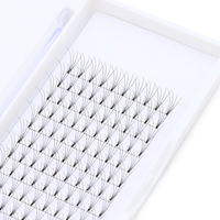 Cils en volume pré-faits à tige courte, faits à la main, 2D, 3D, 4D, 5D, 6D, 7D, les plus populaires, marque privée, 0,07, 0,10, fibres de soie coréennes PBT, 12