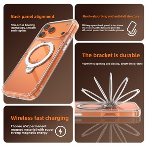 Sản Phẩm Mới Cho Iphone 16 Pro Max Điện Thoại Di Động Trường Hợp 360 Độ Xoay Vòng Magnetic Sang Trọng Trong Suốt Chống-Mùa Thu Điện Thoại Grip - Product Image 4