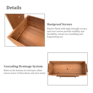 簡単に組み立てられる<span class=keywords><strong>3</strong></span>段式木製プラントスタンド、自立型の高床式菜園、屋内外での家庭用に環境に優しい - Product Image 3