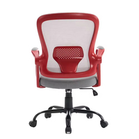 Chaise de bureau ergonomique moderne au design unique avec accoudoirs articulés, base en fer, dossier en maille et hauteur réglable