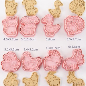 ชุดเครื่องตัดคุกกี้รูปสัตว์เลี้ยงในฟาร์ม 8 ชิ้น สำหรับการเรียนรู้เกี่ยวกับชีวิตในฟาร์มผ่านการอบขนม เหมาะสำหรับการ<span class=keywords><strong>สอน</strong></span>เด็กๆ - Product Image 4