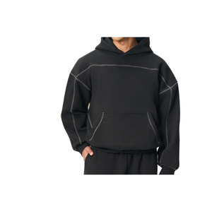 Felpa con Cappuccio da Uomo Hasselblad Line 350G, Maniche Raglan Corte, Motivo a Cuore, Stile Hip Hop Americano, Poliestere/Cotone, Vestibilità Ampia - Product Image 5