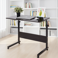 Table d'ordinateur en bois à hauteur réglable, table d'apprentissage pliable portable et rétractable pour enfants