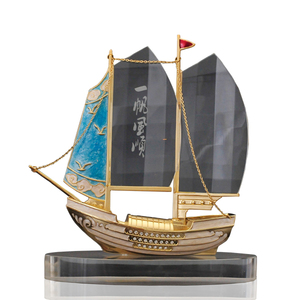 Trofeo de <span class=keywords><strong>Golf</strong></span> con Logotipo Personalizado, Barcos de Metal, Artesanía en Metal, Trofeo de Barco, Trofeo de Oro Metálico - Product Image 3
