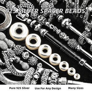 Cuentas Sueltas Redondas y Planas de Plata de Ley 925 de 10 mm con Forma de Rueda para Hacer Aretes, Collares y Pulseras, Accesorios de Joyería - Product Image 2