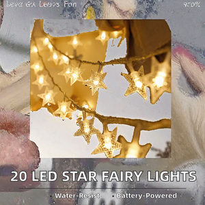 2 m20 luci a LED a batteria luci impermeabili per interni/esterni di natale luci a stella IP44 illuminazione decorativa per camera da letto - Product Image 2