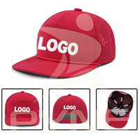 Casquette de baseball unisexe à séchage rapide, 7 panneaux, perforée, respirante, en polyester, avec logo personnalisé imprimé