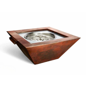Fontaine d'eau moderne pour piscine extérieure, foyer à gaz, chauffe-eau en acier Corten de 3 mm d'épaisseur, finition rouillée naturelle, design élégant - Product Image 3