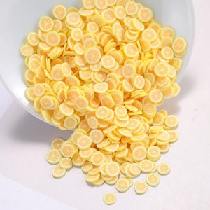 CHENXI Venta al por mayor de rebanadas de limón de arcilla, abalorios de slime, cuentas de polímero, relleno artístico para slime para manualidades en miniatura DIY - Product Image 2