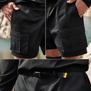 Fabricants de vêtements personnalisés logo 7 pouces entrejambe streetwear short cargo uni en coton pour hommes avec logo