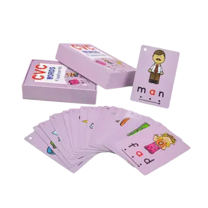 Profesyonel özel karton baskı StudyCards çocuk öğrenme Flash kartları özel çocuklar Flashcards çalışma kartları