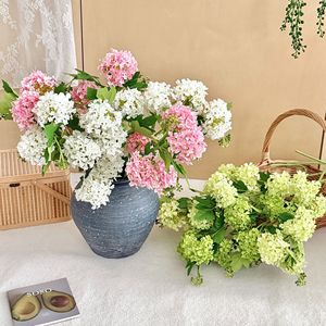 Yasunobu <b>Hydrangea</b> <b>Artificial</b> Flowers 5 Heads Light Green Silk Flower Indoor Decor Wedding Photography Props - Product Image 2