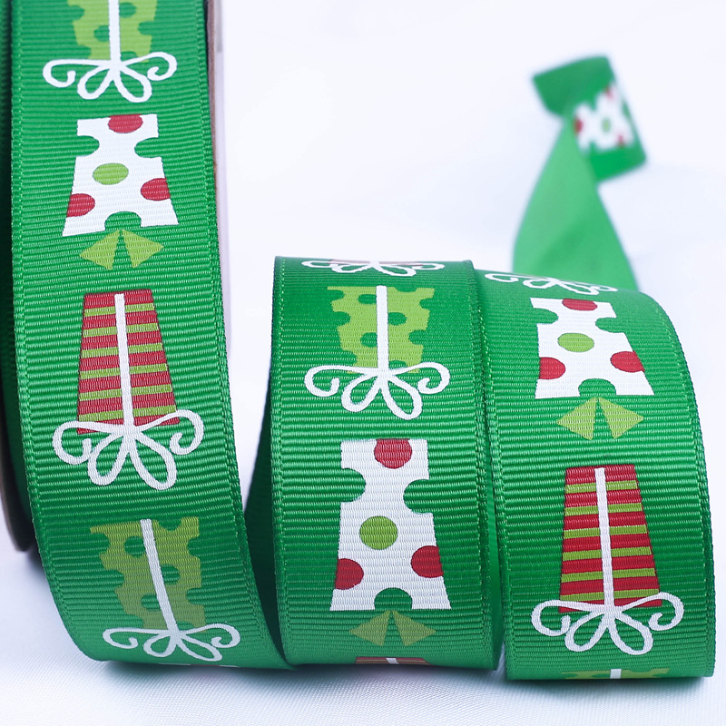Gift Wrapping Eco Friendly Printing Satin Ribbon Roll for Christmas Gift Box Custom Logo