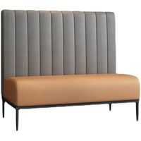 Ensemble table et chaises en pierre frittée de style moderne et luxueux, orange et gris, pour restaurant, kiosque de plage