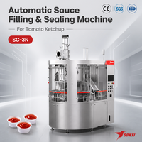 Machine de remplissage et de scellage rotative automatique de haute précision SC-3N pour ketchup de tomates fumées et crème |   Emballage rapide en tube métallique à 3 voies